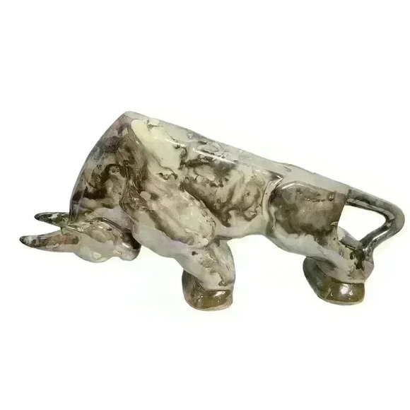 Charging Bull Porcelain statue marble finish - Picture 2 of 10